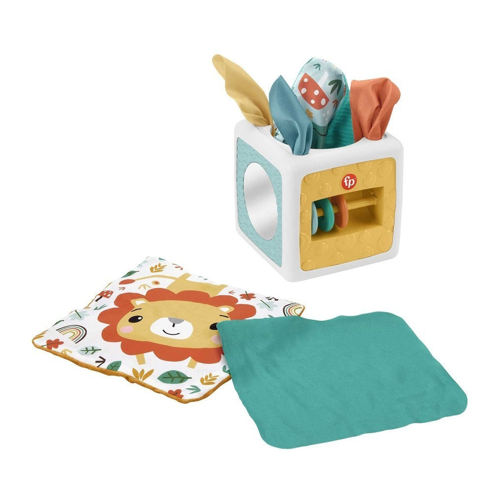 fisher price tissue fun activity cube hml64 mainan Anak Bayi Sensory
