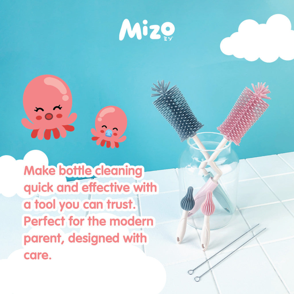 MIZO Silicone Bottle Nipple Straw Cleaning Brush Set Sikat Pencuci Botol