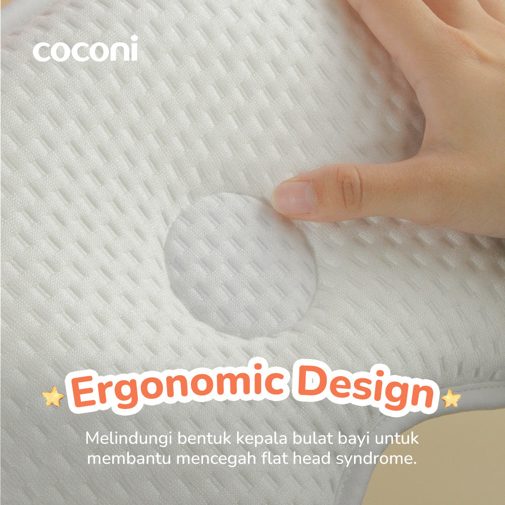 COCONI Newborn Head Pillow | Bantal Tidur Bayi Anti Peyang