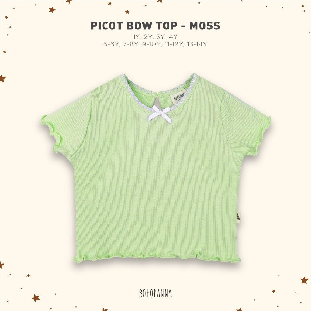 BOHOPANNA - PICOT BOW TOP - KAOS ANAK PEREMPUAN