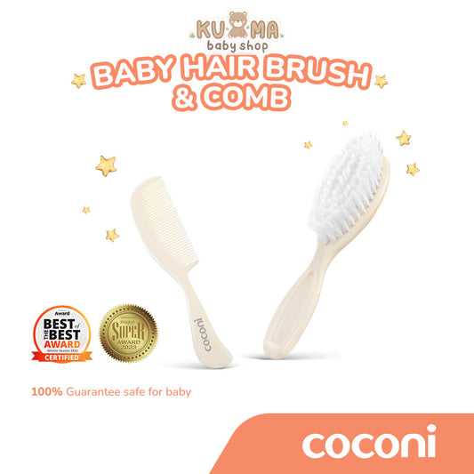 COCONI Baby Comb & Hair Brush | Sisir Sikat Rambut Bayi 2 Pcs