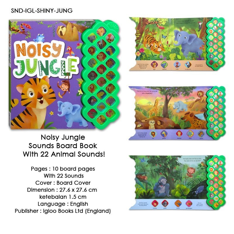 Dino World Sounds/Noisy Jungle Board Book With 22 Animal Sounds! [Igloo Books]