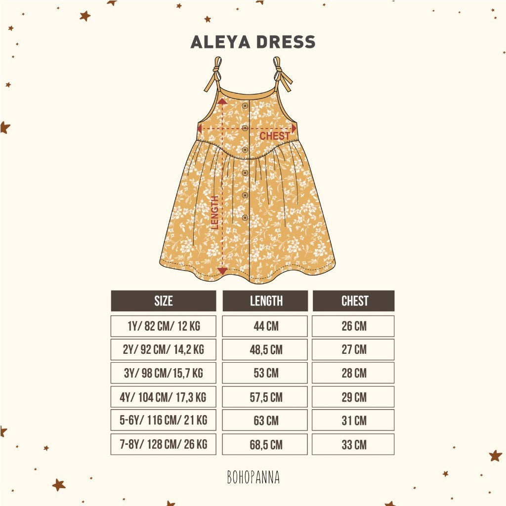 BOHOPANNA - ALEYA DRESS - Dress Anak Perempuan 2473 Print