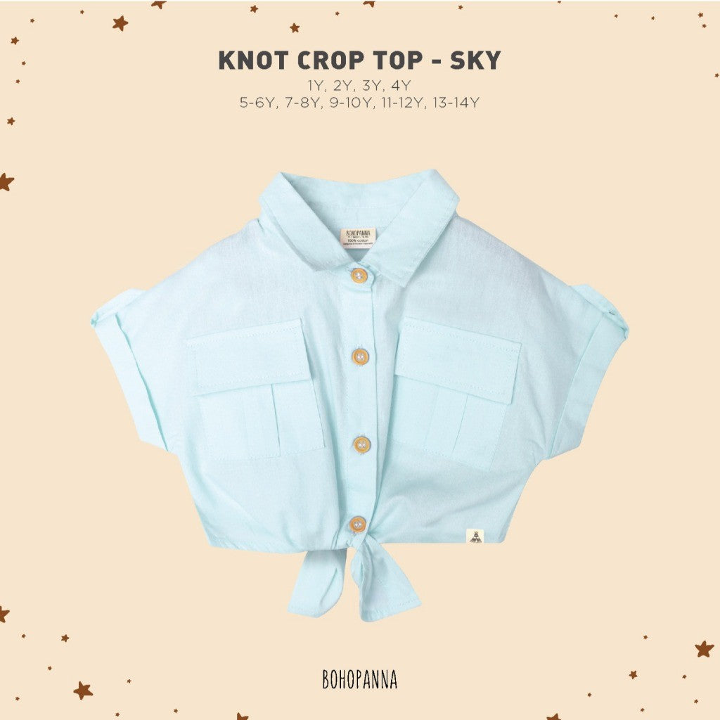 BOHOPANNA - KNOT CROP TOP - Atasan Anak Perempuan BP2426