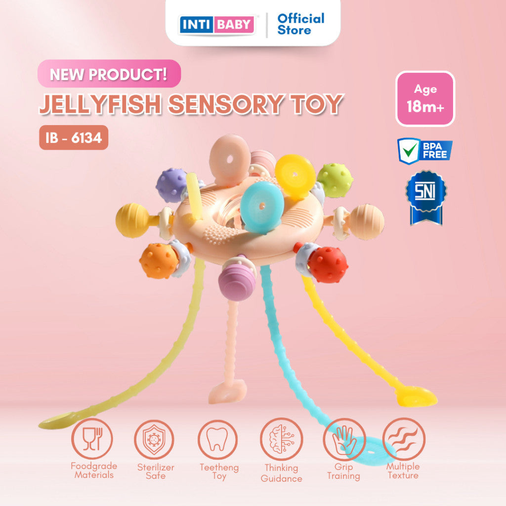 INTI BABY - Jellyfish Sensory Toy  - Rattle Toys - Teether - Mainan Edukasi Anak