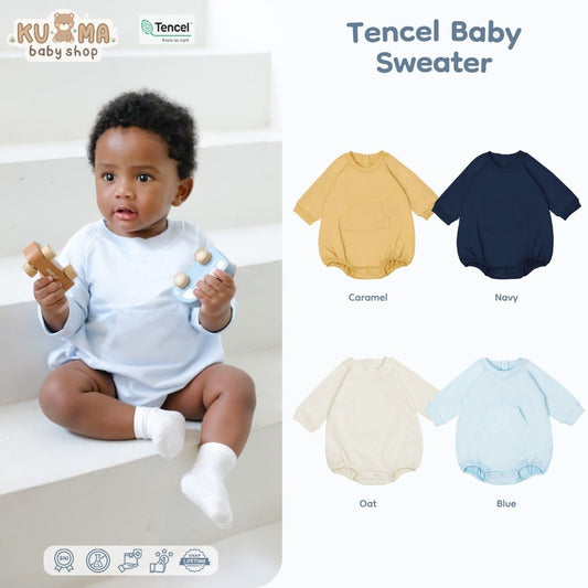 Nice Kids - Tencel Baby Sweater Premium Bodysuit Jumper Bayi Unisex (0-12 Bulan)