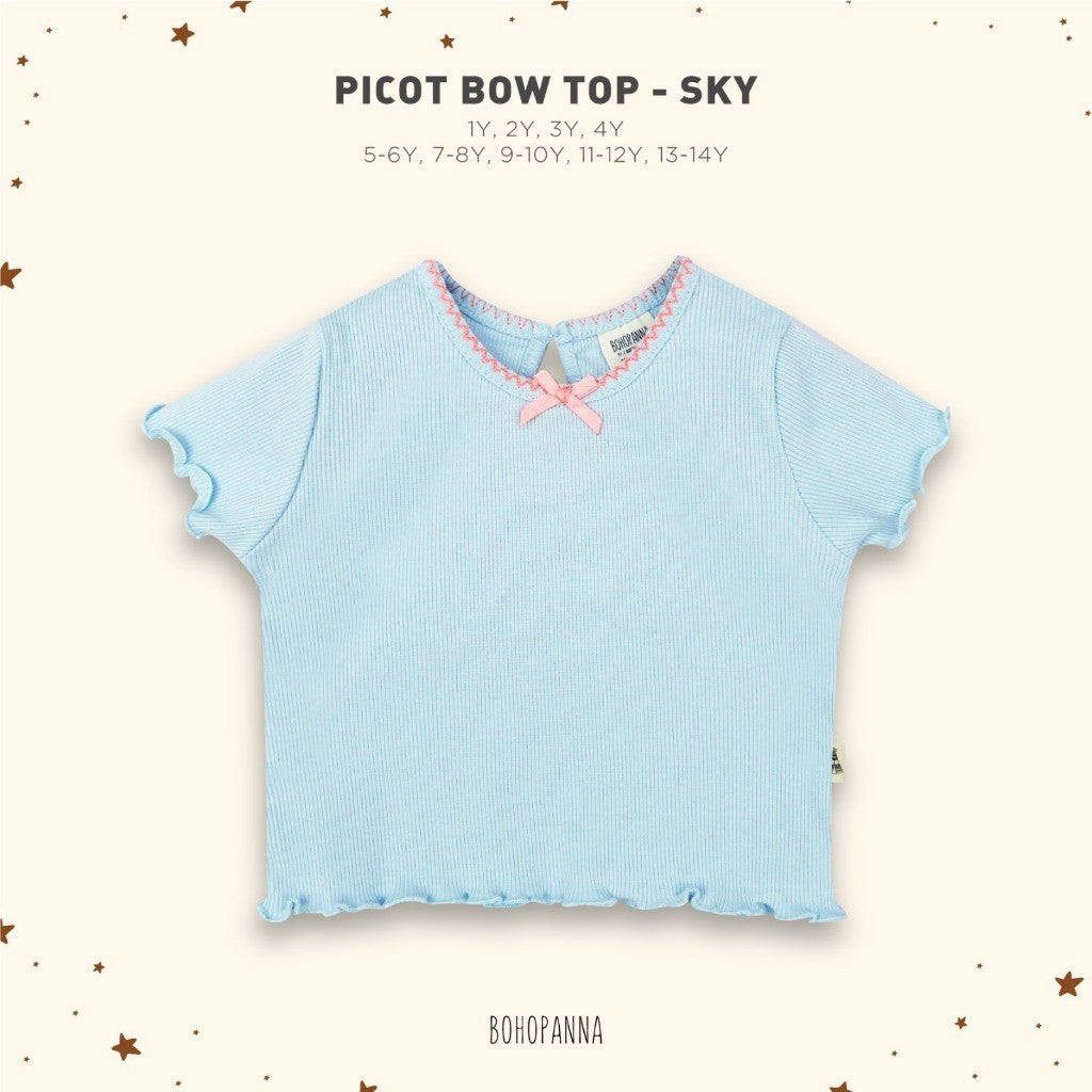 BOHOPANNA - PICOT BOW TOP - KAOS ANAK PEREMPUAN