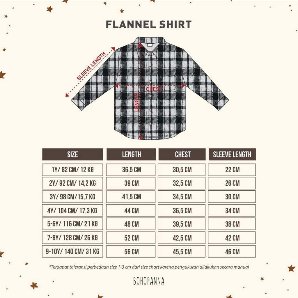 BOHOPANNA - FLANNEL SHIRT 7.0 - KEMEJA FLANEL ANAK - KEMEJA PANJANG ANAK