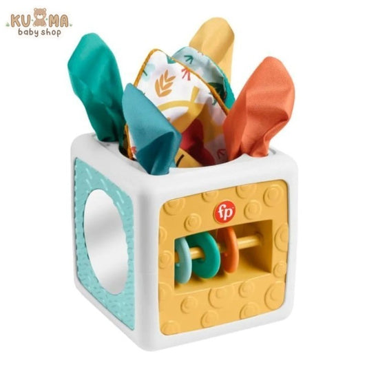 fisher price tissue fun activity cube hml64 mainan Anak Bayi Sensory