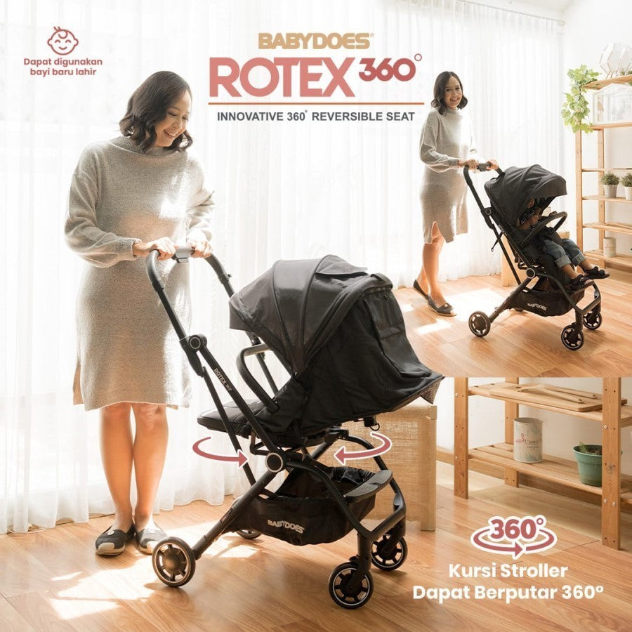 Stroller BabyDoes Rotex 360 / Kereta Dorong Bayi Reversible Seat / Stroller Dua Arah