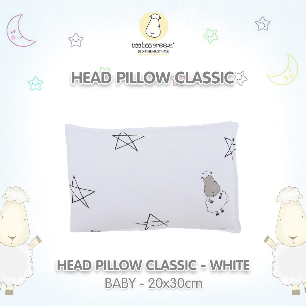 Baabaasheepz Head Pillow Big Star Sheepz Grey / White / Bantal Kepala Anak