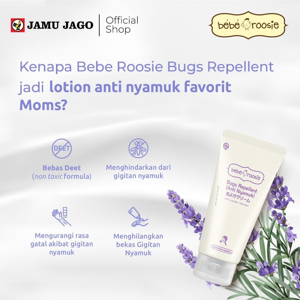 Bugs Repellent Bebe Roosie Cream Anti Nyamuk Bugs Cream Aroma Lavender