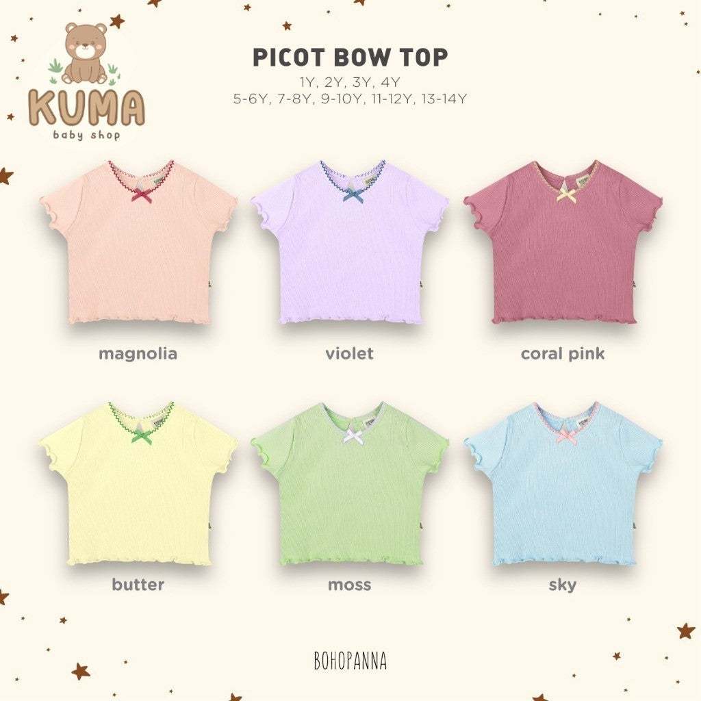 BOHOPANNA - PICOT BOW TOP - KAOS ANAK PEREMPUAN