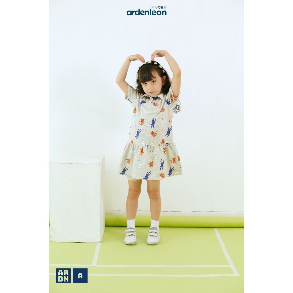 Ardenleon Dress Anak Perempuan Basic Polo Dress Print