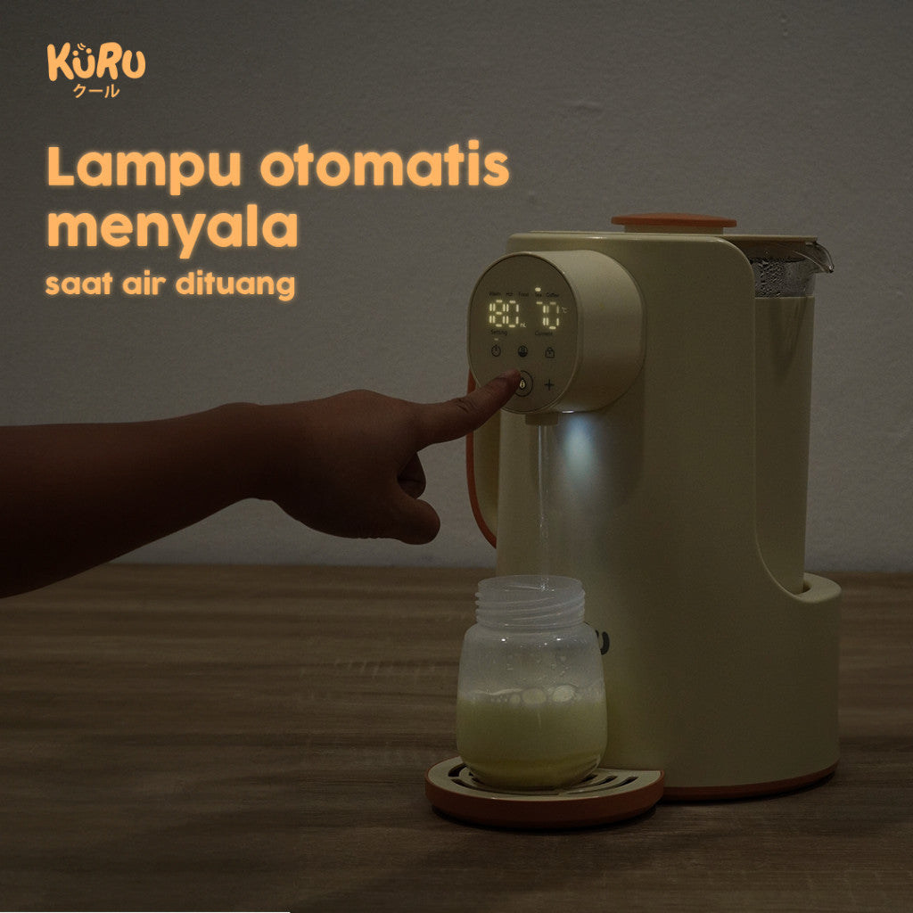 Kuru Smart Water Dispenser 2L | Pemanas Air Susu Bayi, Kopi & Teh | Touch Screen + Child Lock
