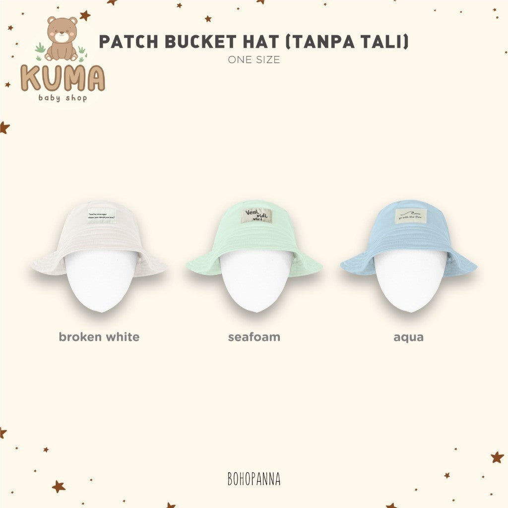 BOHOPANNA - PATCH BUCKET HAT TANPA TALI - Bucket Hat Anak Tanpa Tali - Topi Anak
