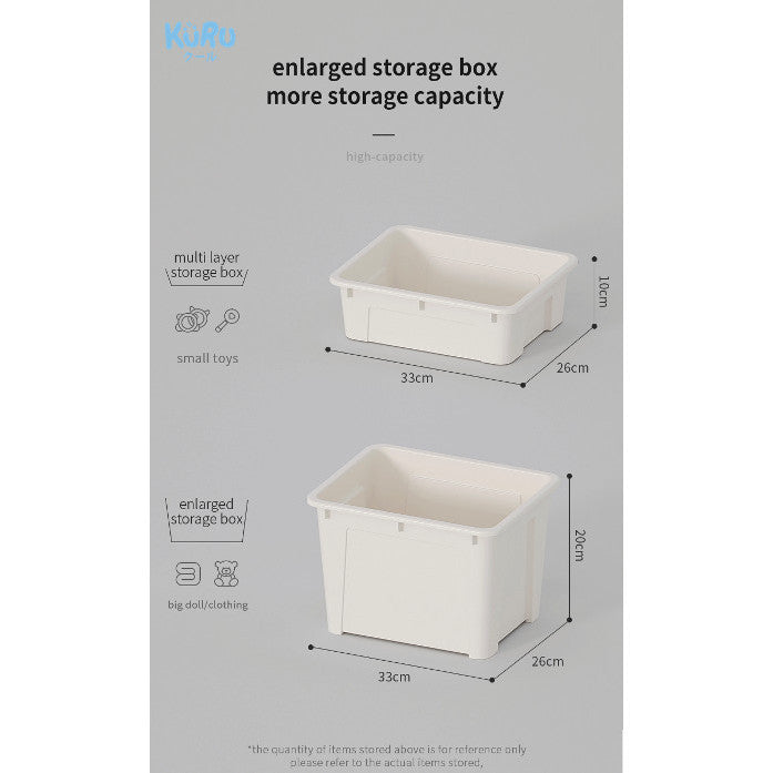 Kuru F05 Bus Design Kids Toy Storage Organizer Plastic Cabinet | Rak Lemari Mainan Anak Multifungsi