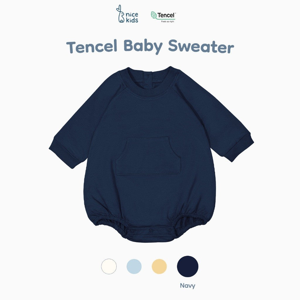 Nice Kids - Tencel Baby Sweater Premium Bodysuit Jumper Bayi Unisex (0-12 Bulan)