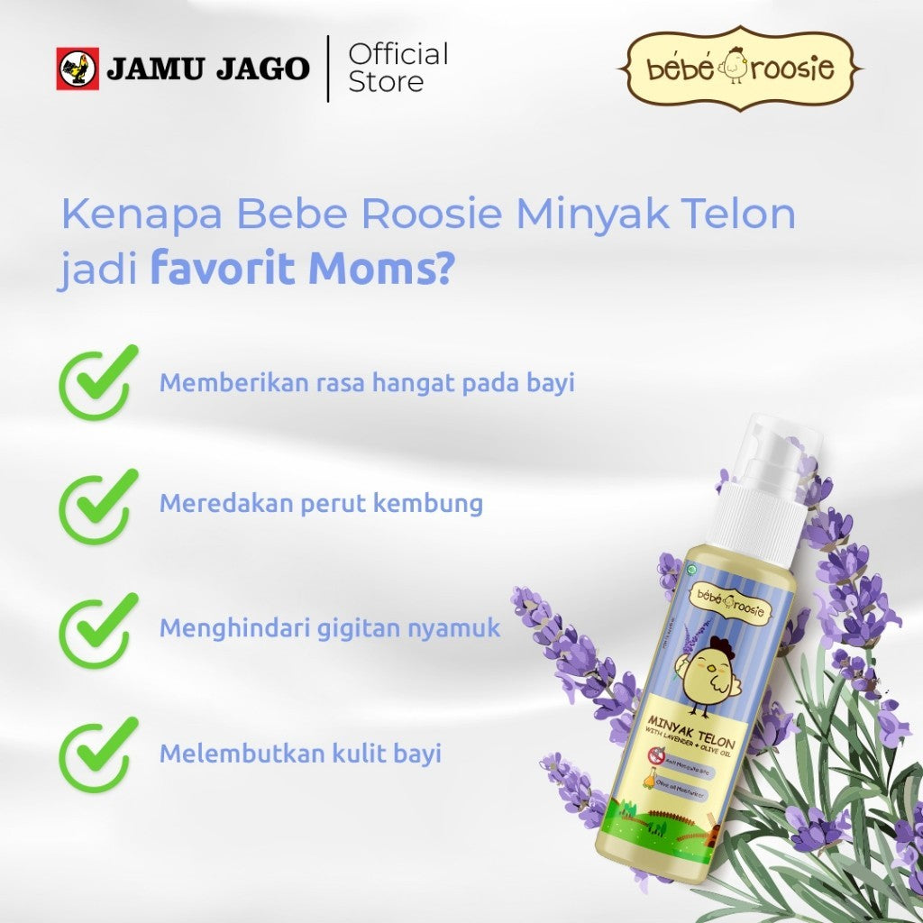 Minyak Telon Bebe Roosie dengan Lavender dan Olive Oil Spray