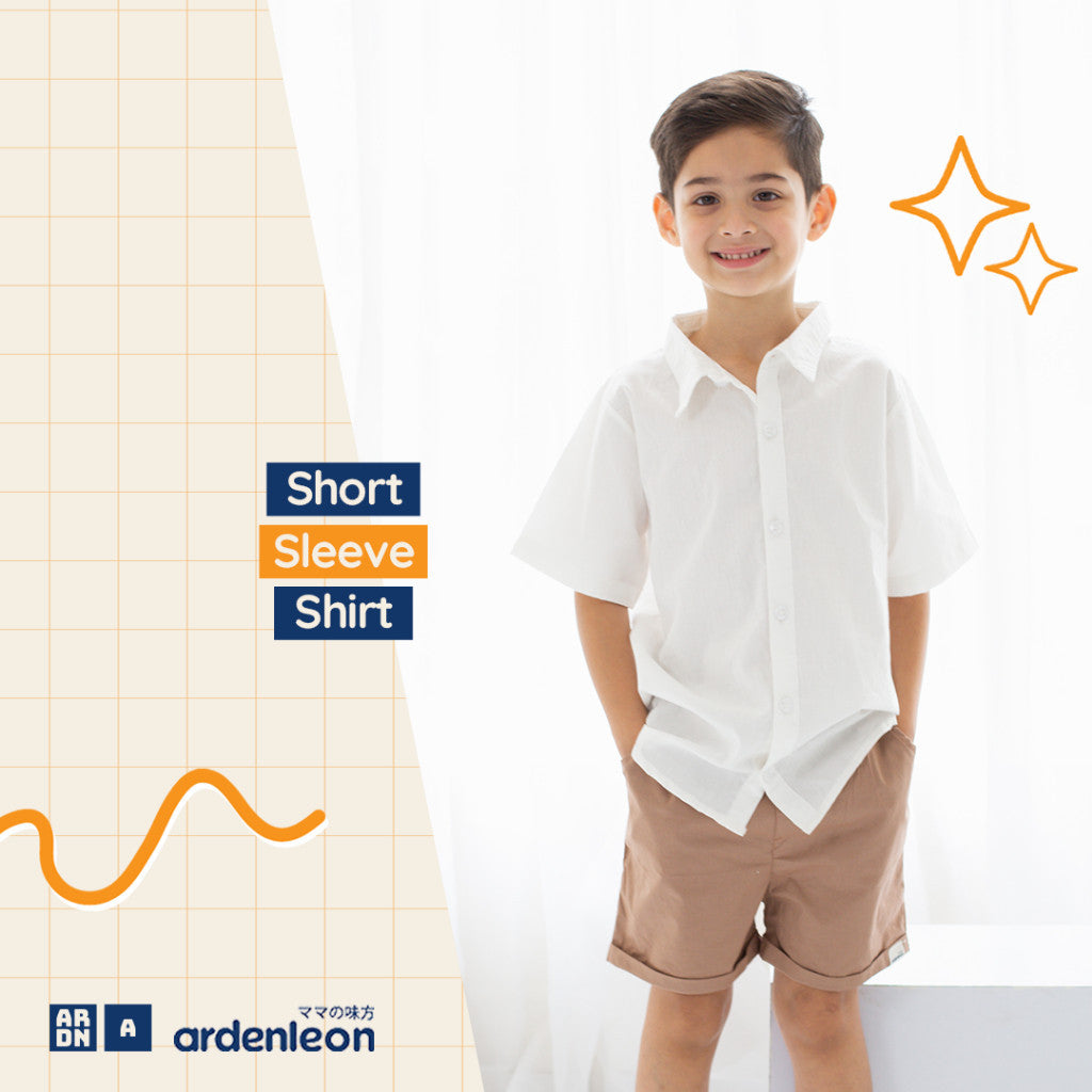 ARDENLEON Atasan Kemeja Anak Pendek Short Sleeves Shirt