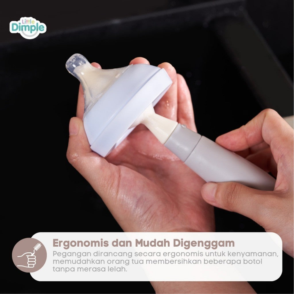 Little Dimple 3in1 Premium Sponge Bottle Brush Sikat Cuci Botol