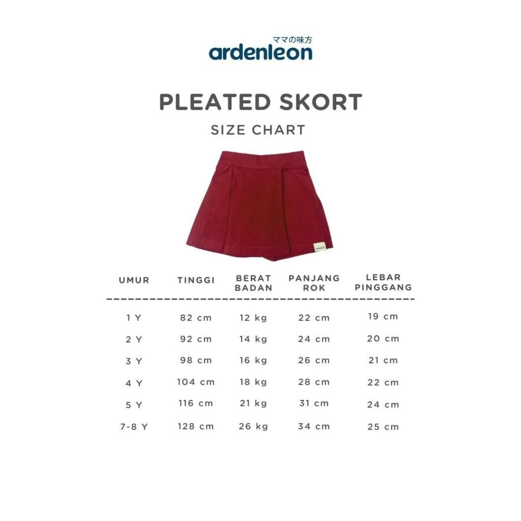 ARDENLEON Rok Celana Anak Perempuan Pleated Skort