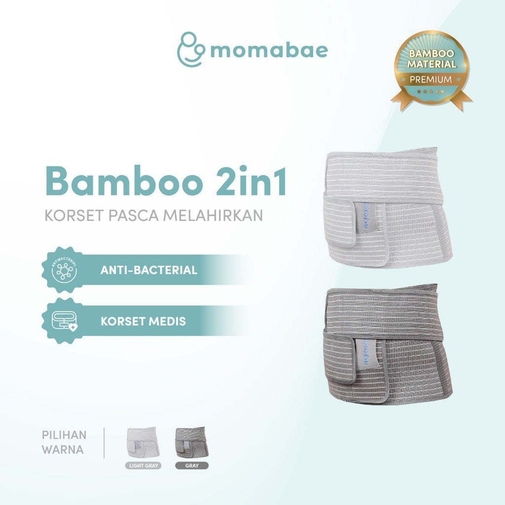 Momabae - Corset 2 In 1 BAMBOU | Bamboo | Sabuk Hamil | Korset Hamil | Korset Melahirkan | Korset Cesar