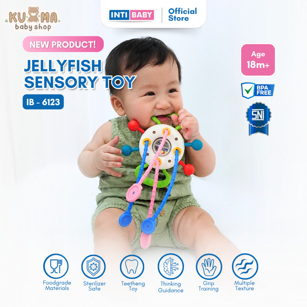 INTI BABY - Jellyfish Sensory Toy  - Rattle Toys - Teether - Mainan Edukasi Anak
