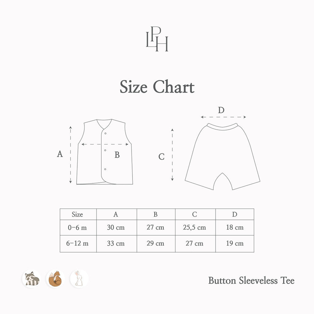 Little Palmerhaus - Little Wear Button Sleeveless Set 27.0 (Setelan Bayi Lengan Buntung)
