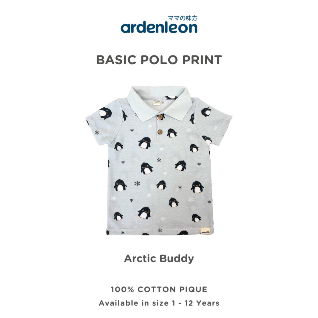 ARDENLEON Kemeja Polo Anak Basic Polo Shirt Print Unisex