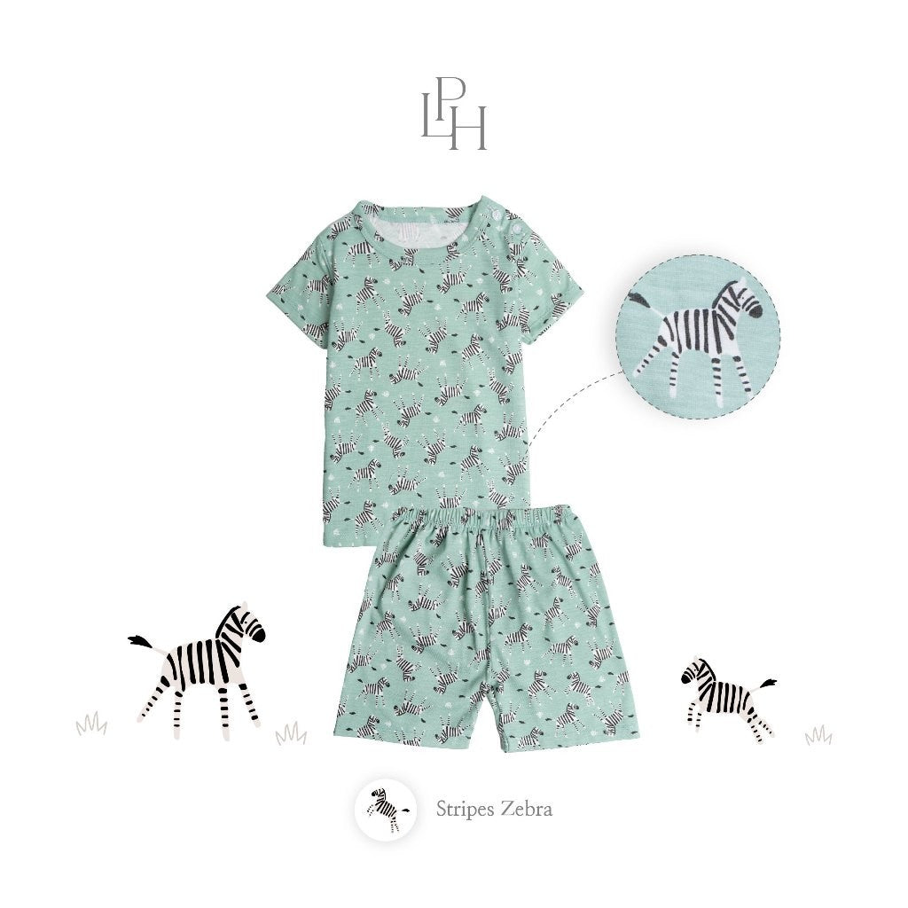 Little Palmerhaus - Little Wear Shoulder Button Short Set (Setelan Anak Lengan Pendek) 30.0