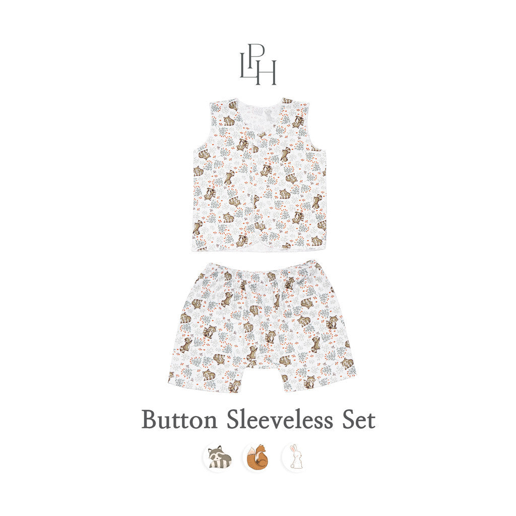 Little Palmerhaus - Little Wear Button Sleeveless Set 27.0 (Setelan Bayi Lengan Buntung)