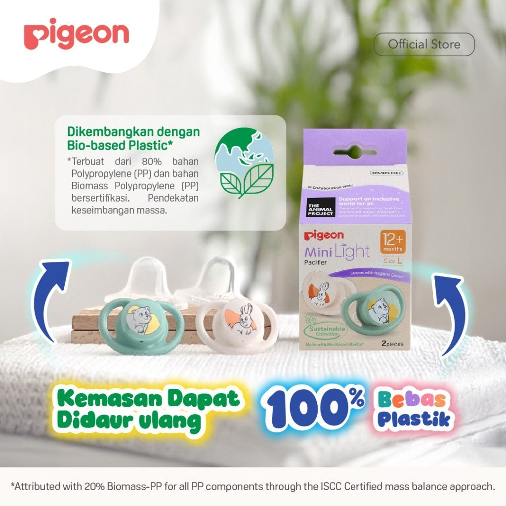 PIGEON MINILIGHT PACIFIER SUSTAINABLE | EMPENG BAYI | DOT BAYI 2pcs