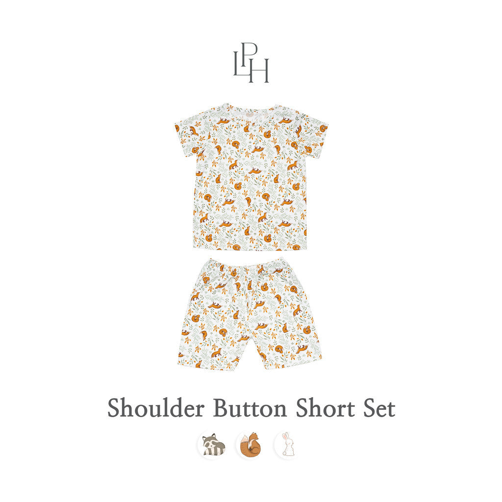 Little Palmerhaus - Little Wear Shoulder Button Short Set 27.0 (Setelan Anak Lengan Pendek)
