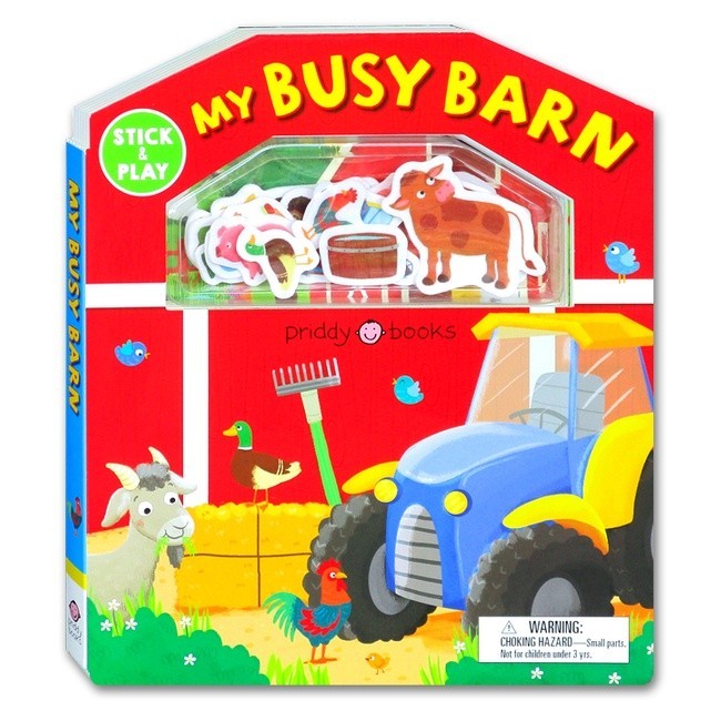 [Priddy Books] Stick & Play My Busy Barn / My Toolbox Sticker Board Book with reusable stickers (bisa copot-tempel)