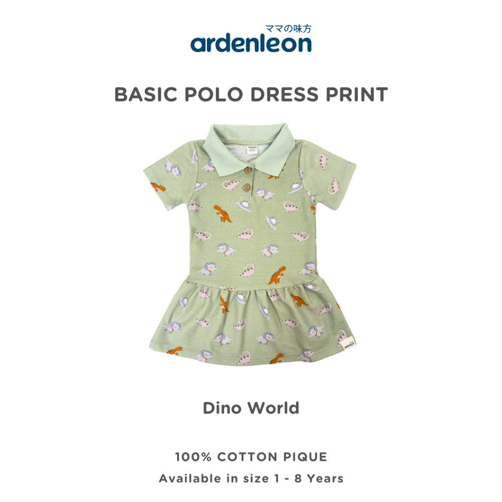 Ardenleon Dress Anak Perempuan Basic Polo Dress Print