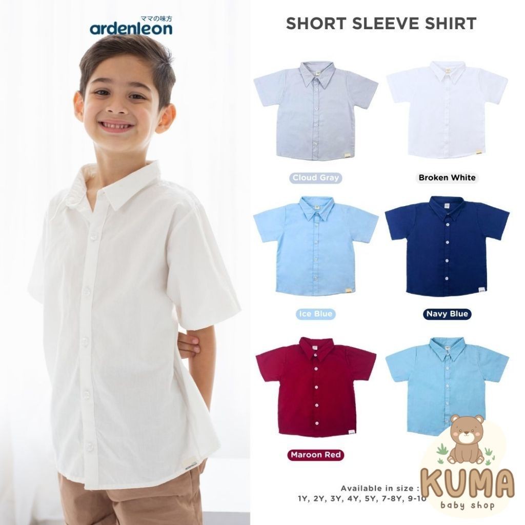ARDENLEON Atasan Kemeja Anak Pendek Short Sleeves Shirt