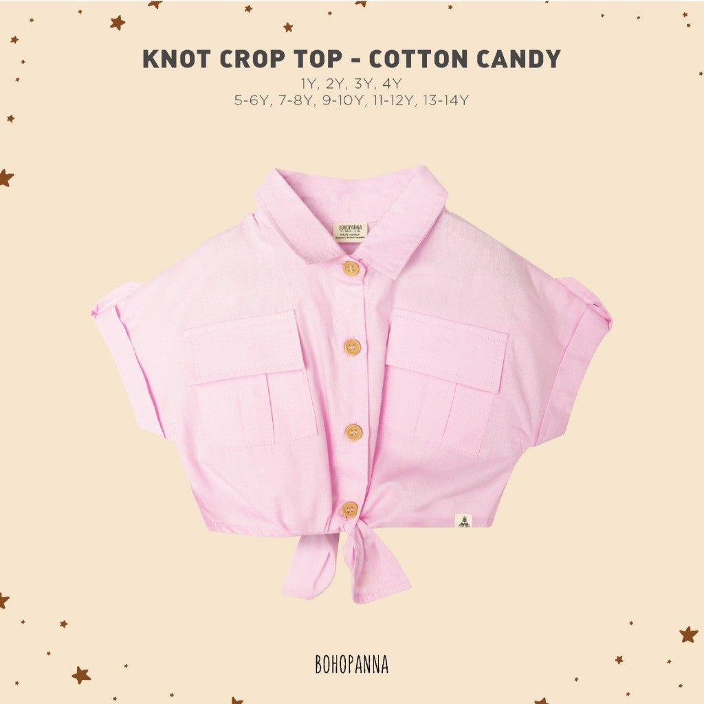 BOHOPANNA - KNOT CROP TOP - Atasan Anak Perempuan BP2426