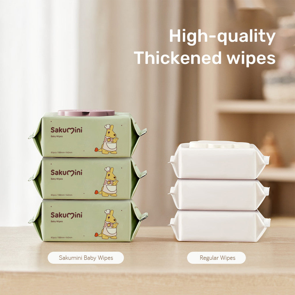 Sakumini Tisu Basah Bayi Wet Tissue Baby Wipes Hand Mouth Facial Tisu Wajah Lembut 80pcs