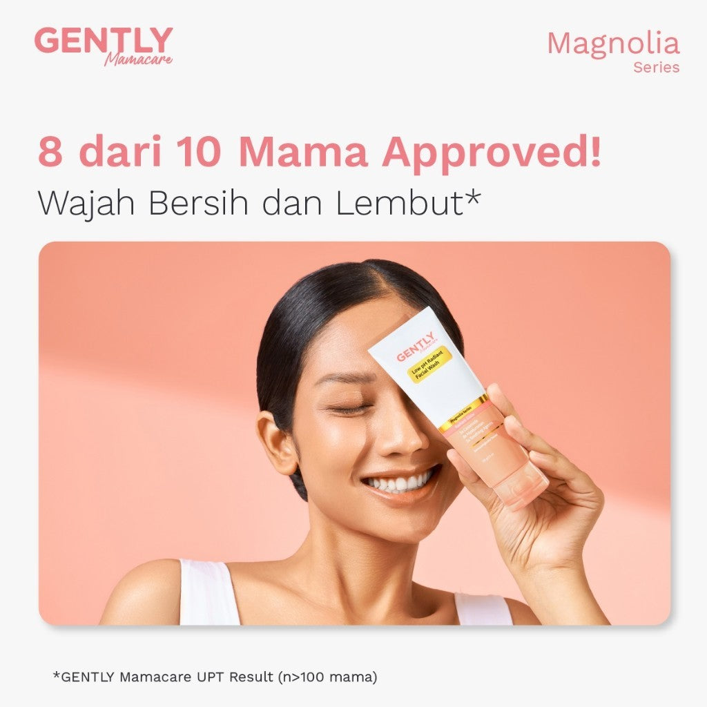 GENTLY Mamacare Low pH Radiant Facial Wash | Rainbow Algae + 11x Hyaluronan + 5x Ceramide + 5x Soothing Agents | Skincare Ibu Hamil dan Menyusui Terdaftar BPOM | Sabun Cuci Muka Gentle yang Mampu Menghidrasi dan Menyejukkan Kulit
