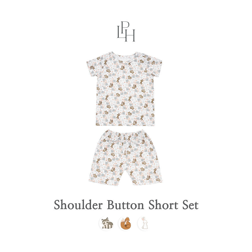 Little Palmerhaus - Little Wear Shoulder Button Short Set 27.0 (Setelan Anak Lengan Pendek)