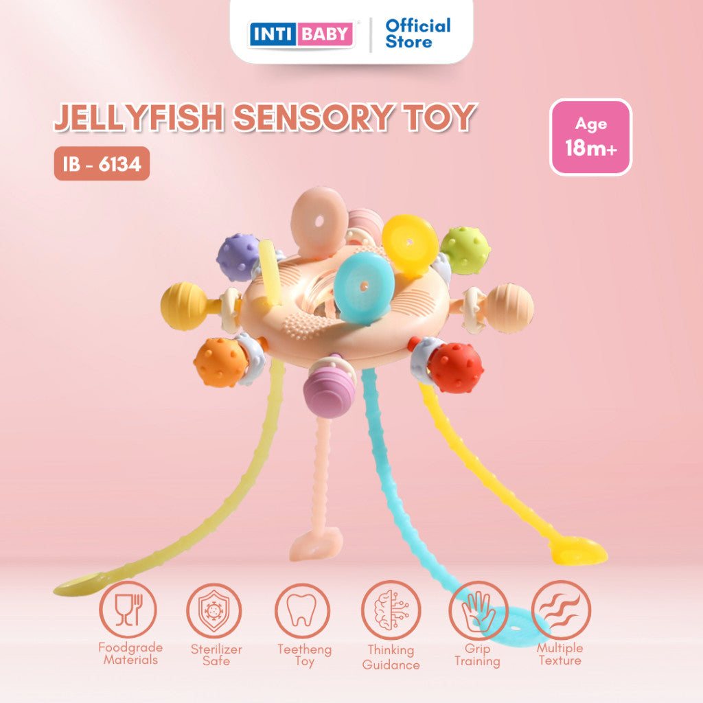 INTI BABY - Jellyfish Sensory Toy  - Rattle Toys - Teether - Mainan Edukasi Anak