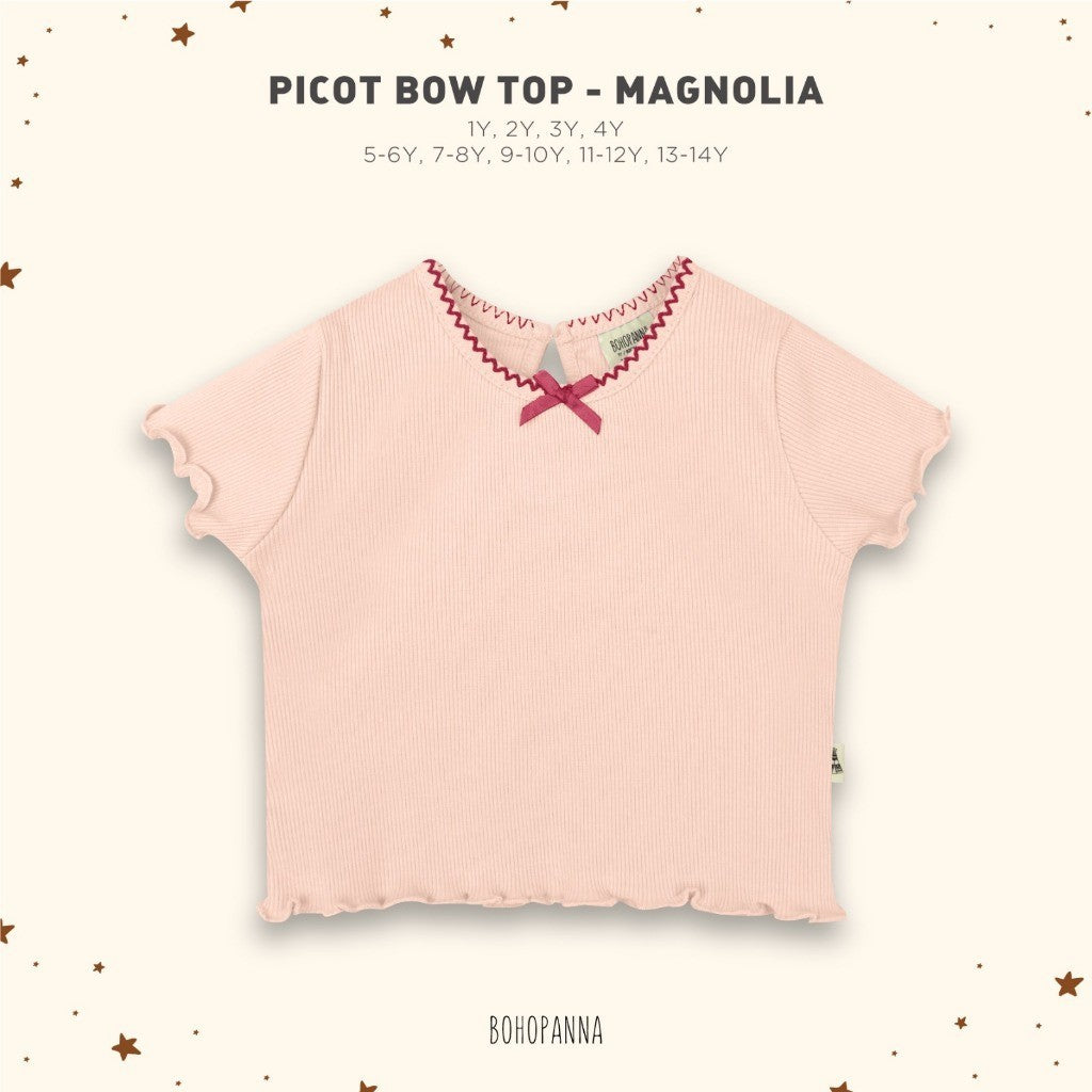 BOHOPANNA - PICOT BOW TOP - KAOS ANAK PEREMPUAN