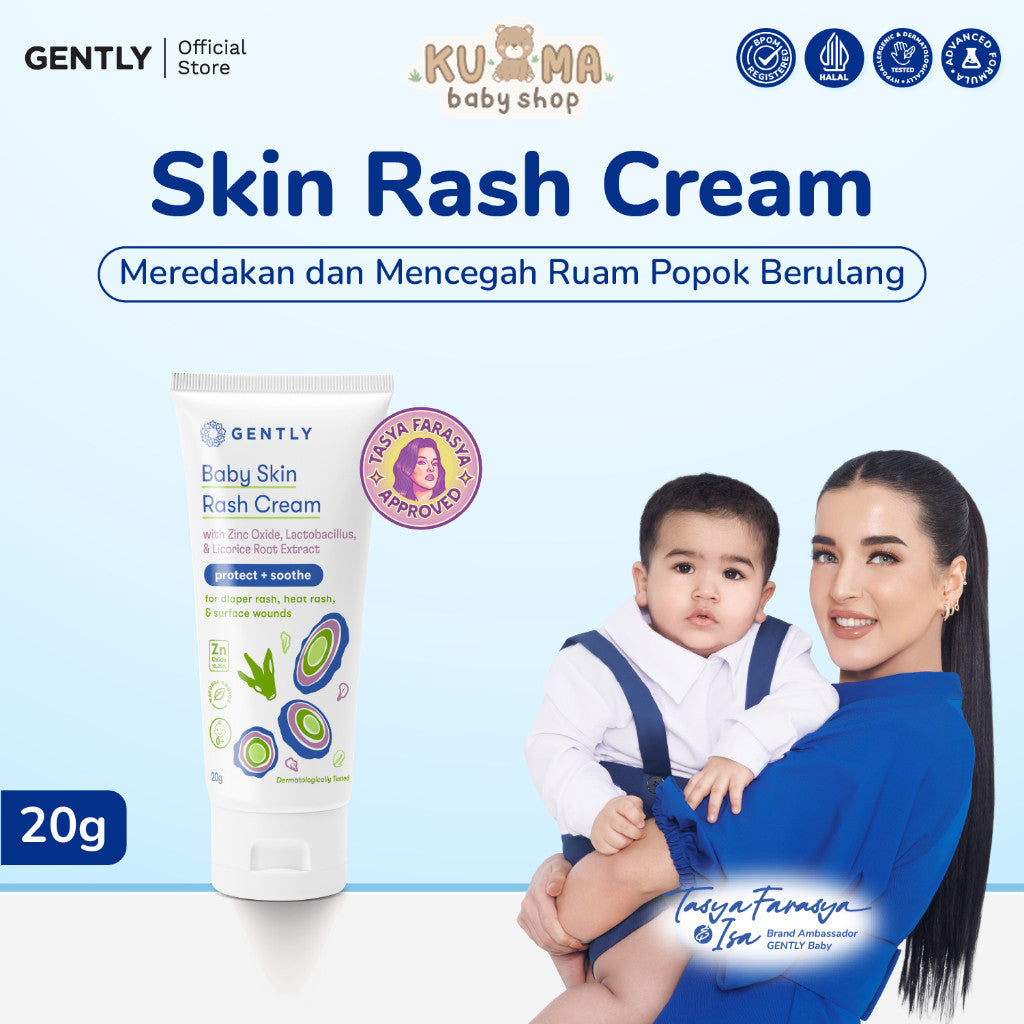 [Tasya Farasya Approved] GENTLY  Baby Rash Cream 20 gr | Krim Pereda Ruam Popok pada Bayi
