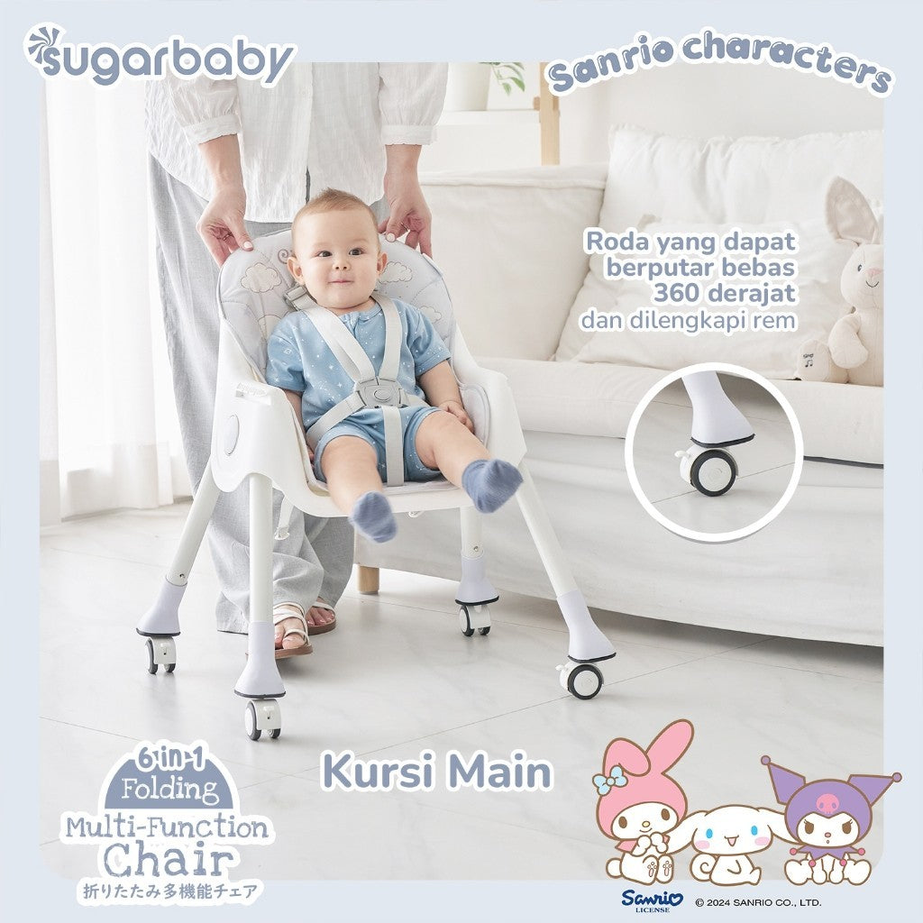Sugar Baby Sugarbaby 6-in-1 Folding Multi-Function Chair Sanrio Collection/Kursi Bayi/Kursi Anak/Kursi Makan Anak/Kursi MPASI/Baby High Chair