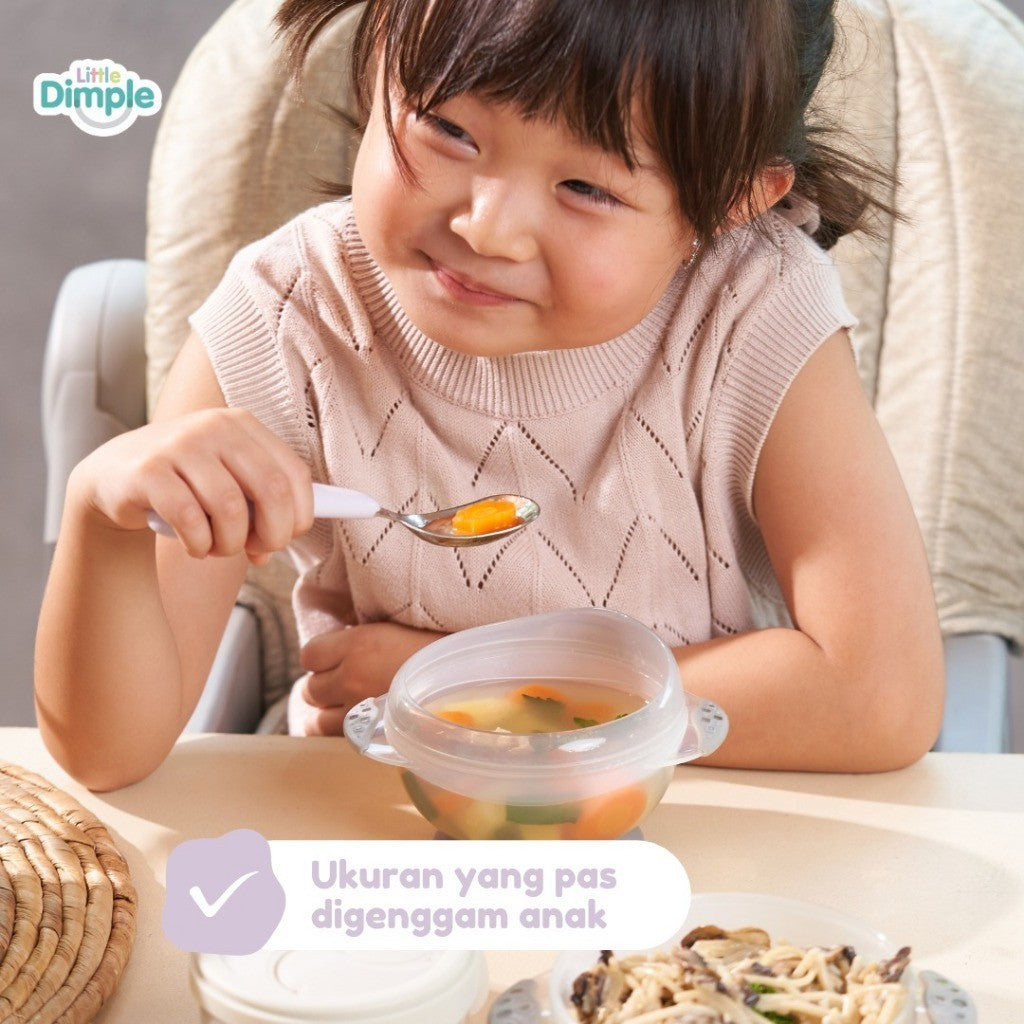 Little Dimple Tiny Grip Spoon With Case Sendok Makan Anak Mpasi