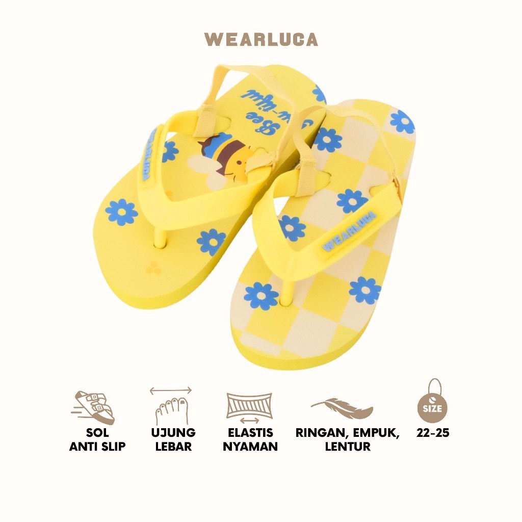 WEARLUCA Riley - Sandal Jepit Anak Laki laki Perempuan Bertali