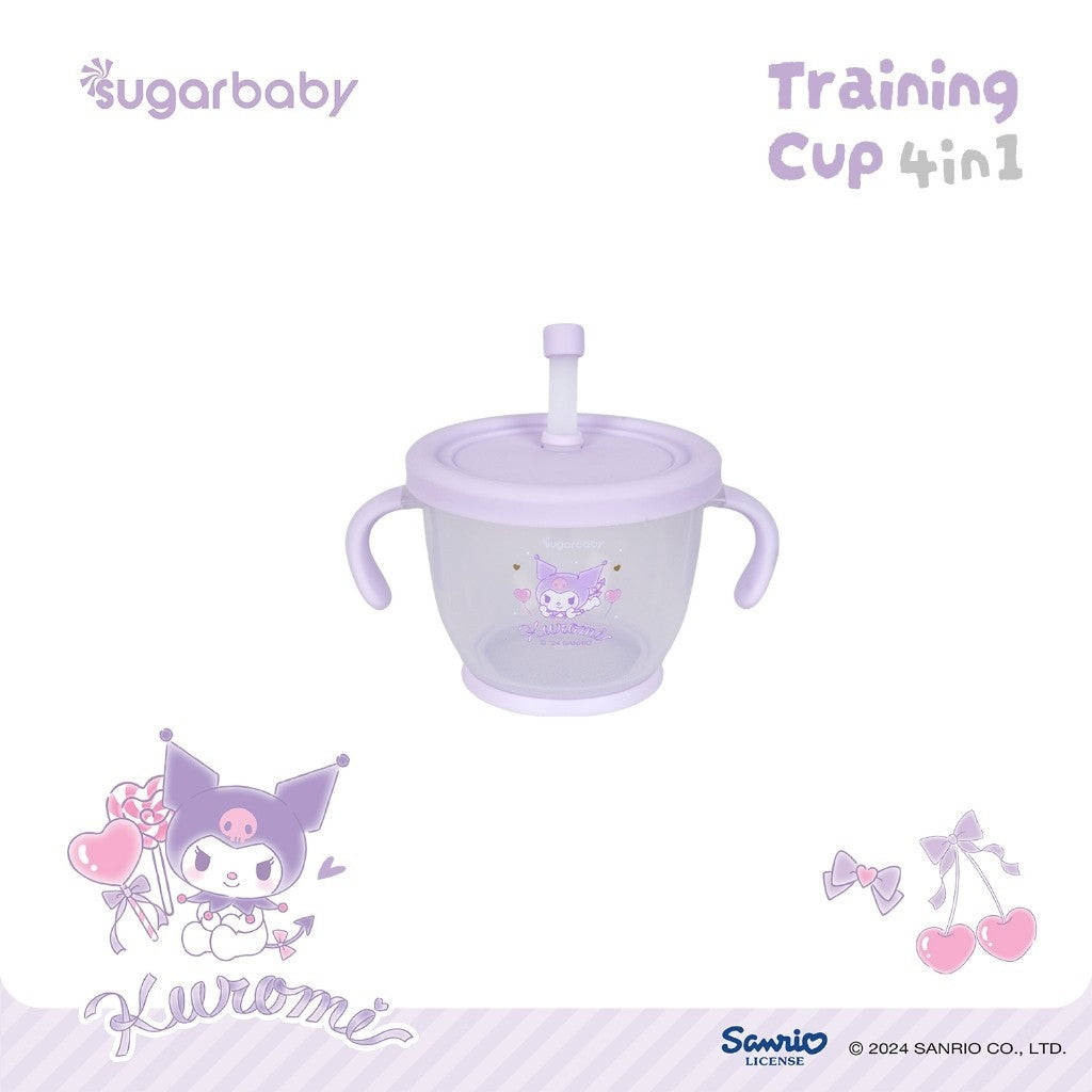 Sugarbaby Sugar Baby Training Cup 4in1 Sanrio Collection/Gelas Anak BPA FREE/Cangkir Bayi/Gelas MPASI Anti Bocor dan Tumpah/Straw Training Mug Baby