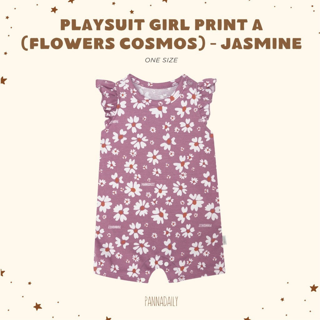 BOHOPANNA - PANNADAILY - PLAYSUIT GIRL PRINT - FLOWERS COSMOS SERIES - Jumper Bayi Perempuan