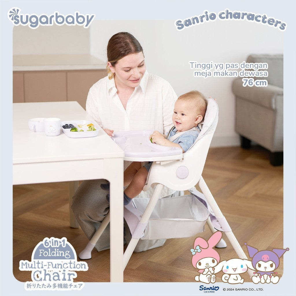 Sugar Baby Sugarbaby 6-in-1 Folding Multi-Function Chair Sanrio Collection/Kursi Bayi/Kursi Anak/Kursi Makan Anak/Kursi MPASI/Baby High Chair